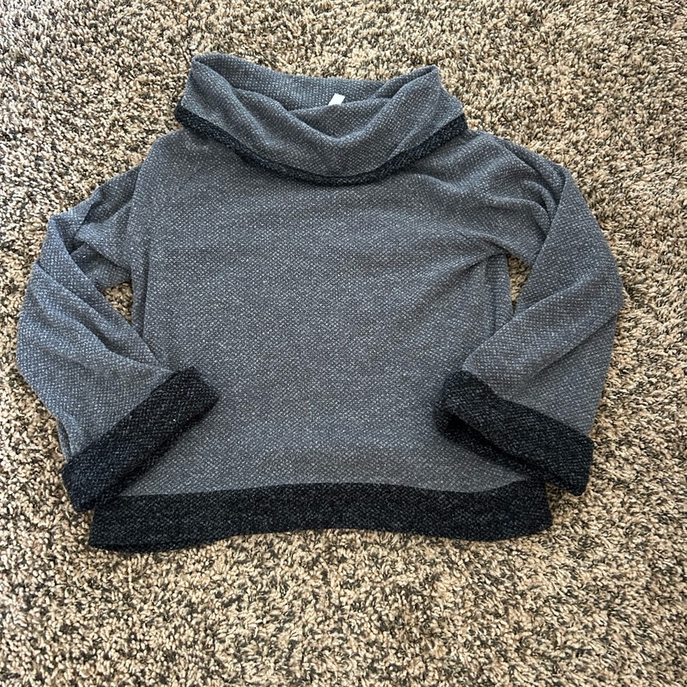mts Charcoal and Gray Cowl Neck Sweater